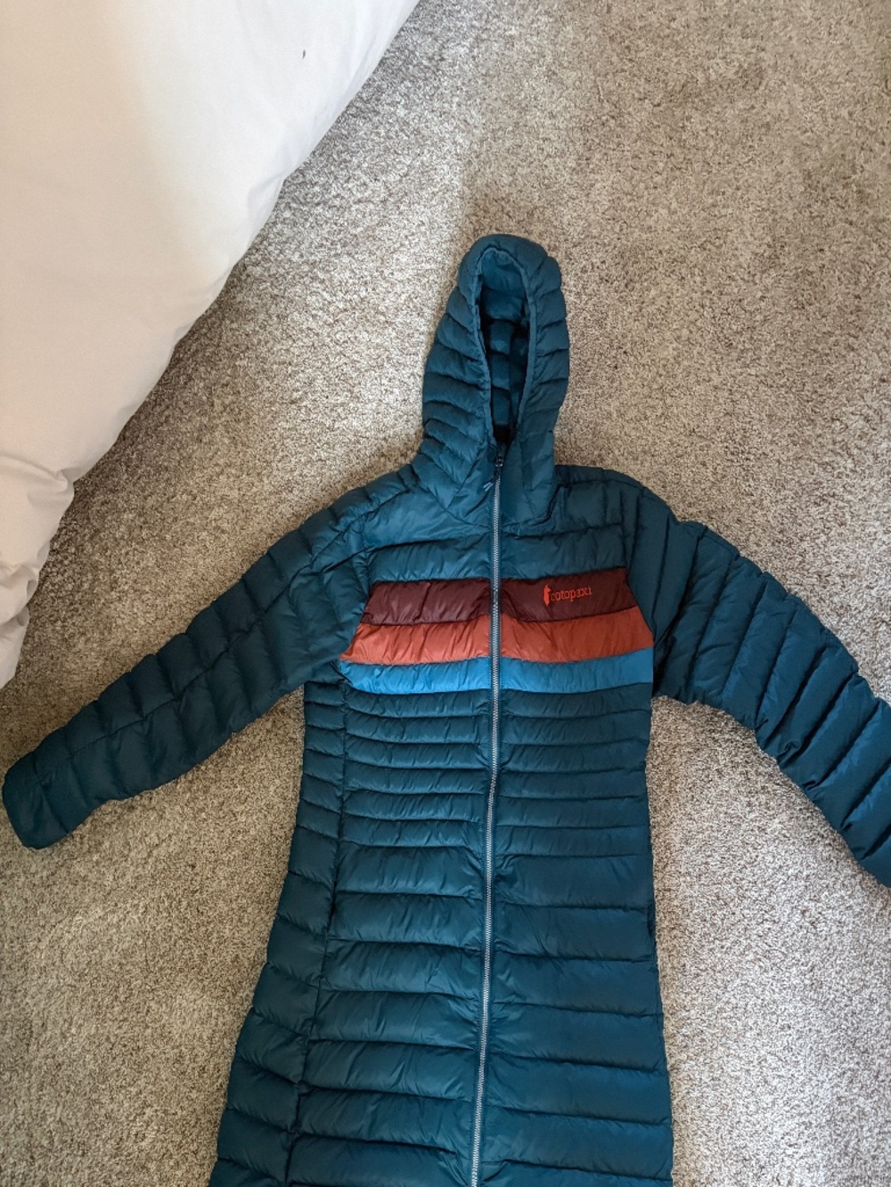 Parka: Cotopaxi Fuego Women’s Down Hooded Jacket Women’s Medium, Turquoise - Picture 5 of 6